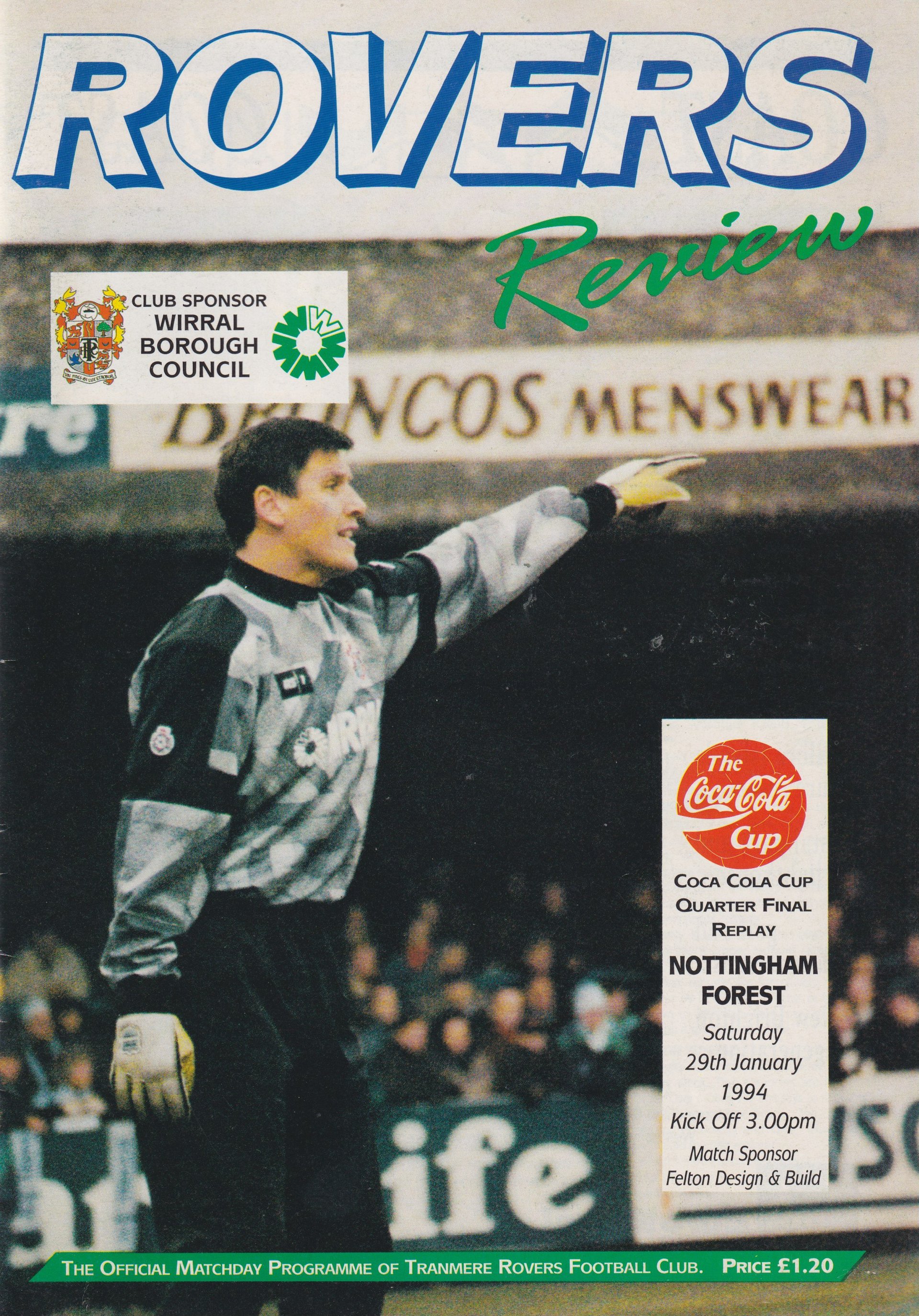 Tranmere Rovers v Nottingham Forest match programme